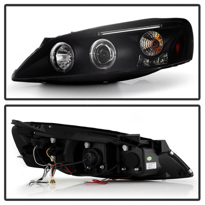 LED Halo Black Smoke Projector Headlights <br>05-08 Pontiac G6