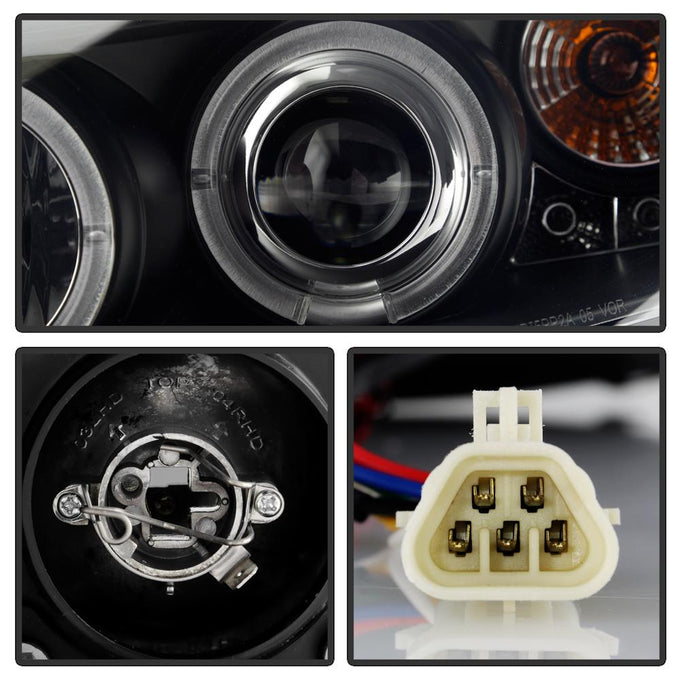 LED Halo Black Smoke Projector Headlights <br>05-08 Pontiac G6