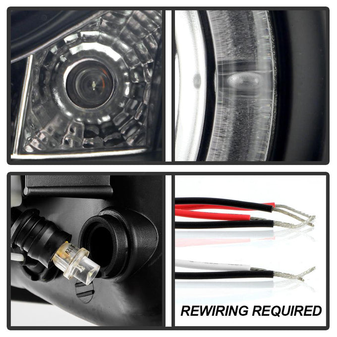 LED Halo Black Smoke Projector Headlights <br>05-08 Pontiac G6