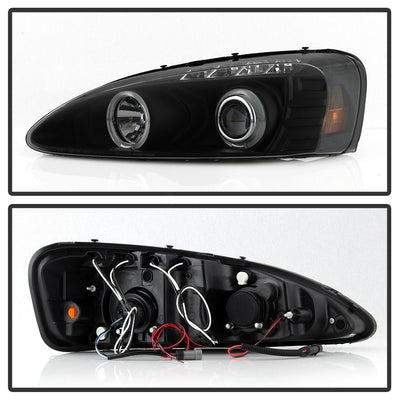 LED Halo Black Smoke Projector Headlights <br>04-08 Pontiac Grand Prix