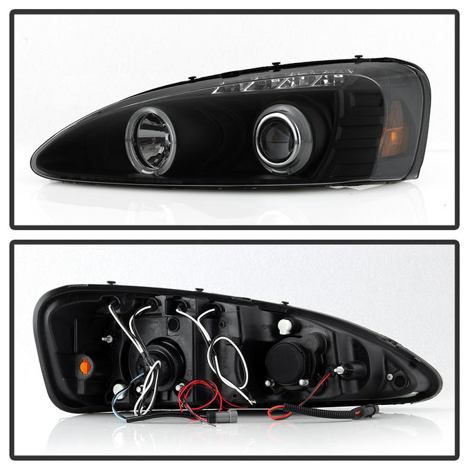 LED Halo Black Smoke Projector Headlights <br>04-08 Pontiac Grand Prix