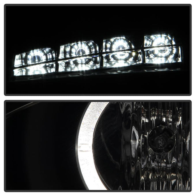 LED Halo Black Smoke Projector Headlights <br>04-08 Pontiac Grand Prix