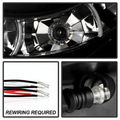 LED Halo Black Smoke Projector Headlights <br>05-11 Toyota Tacoma