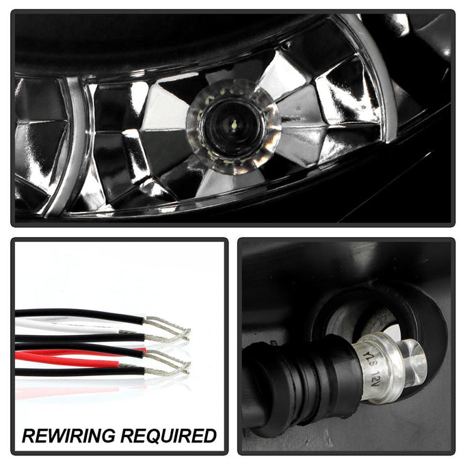 LED Halo Black Smoke Projector Headlights <br>05-11 Toyota Tacoma