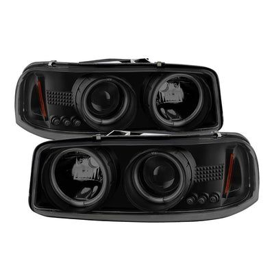 CCFL Halo Black Smoke Projector Headlights <br>99-06 GMC Sierra 1500-3500, Yukon, 2007 Classic