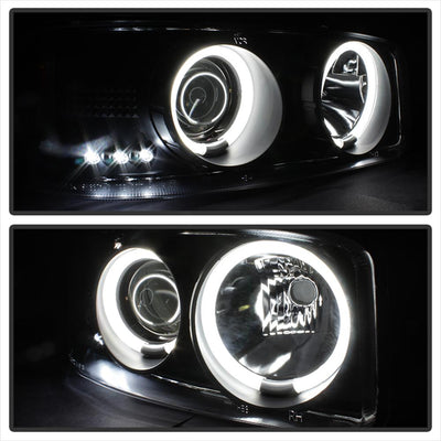 CCFL Halo Black Smoke Projector Headlights <br>99-06 GMC Sierra 1500-3500, Yukon, 2007 Classic