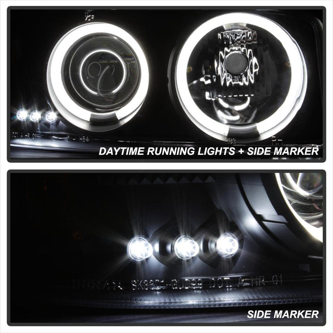 CCFL Halo Black Smoke Projector Headlights <br>99-06 GMC Sierra 1500-3500, Yukon, 2007 Classic