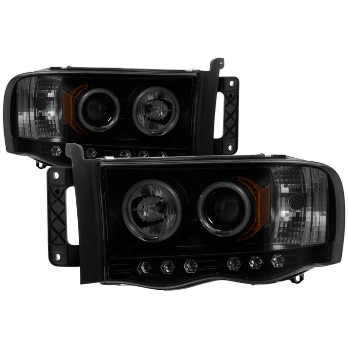 CCFL Halo Black Smoke Projector Headlights <br>02-05 Dodge Ram 1500 03-05 Dodge Ram 3500 Ram 2500