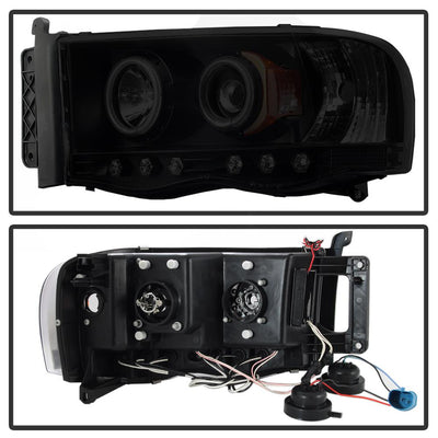 CCFL Halo Black Smoke Projector Headlights <br>02-05 Dodge Ram 1500 03-05 Dodge Ram 3500 Ram 2500