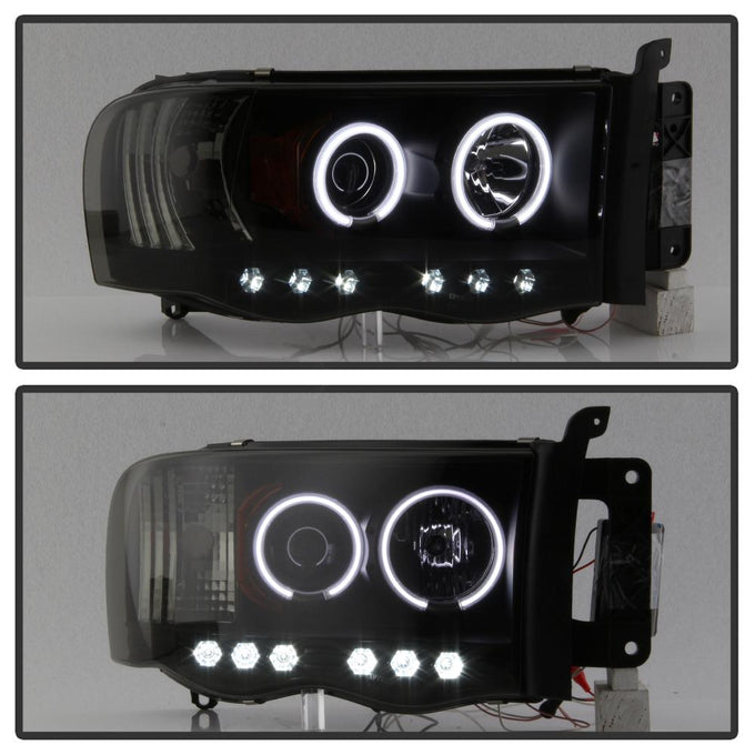CCFL Halo Black Smoke Projector Headlights <br>02-05 Dodge Ram 1500 03-05 Dodge Ram 3500 Ram 2500
