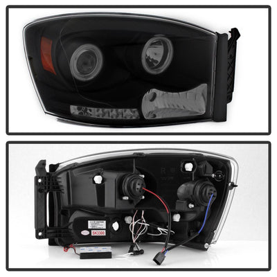 CCFL Halo Black Smoke Projector Headlights <br>06-08 Dodge Ram 1500 06-09 Dodge Ram 2500 Ram 3500