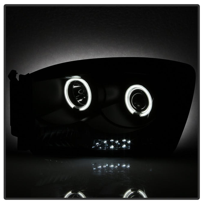 CCFL Halo Black Smoke Projector Headlights <br>06-08 Dodge Ram 1500 06-09 Dodge Ram 2500 Ram 3500