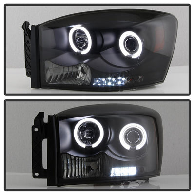 CCFL Halo Black Smoke Projector Headlights <br>06-08 Dodge Ram 1500 06-09 Dodge Ram 2500 Ram 3500