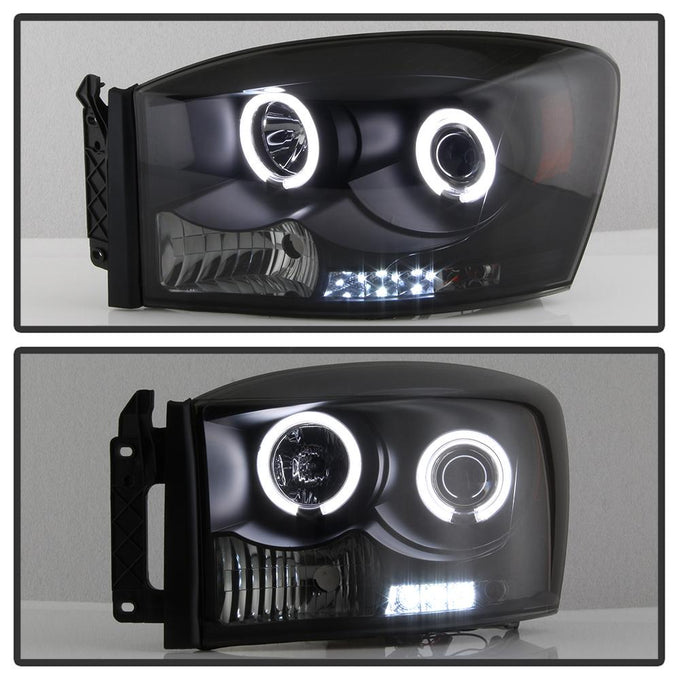 CCFL Halo Black Smoke Projector Headlights <br>06-08 Dodge Ram 1500 06-09 Dodge Ram 2500 Ram 3500
