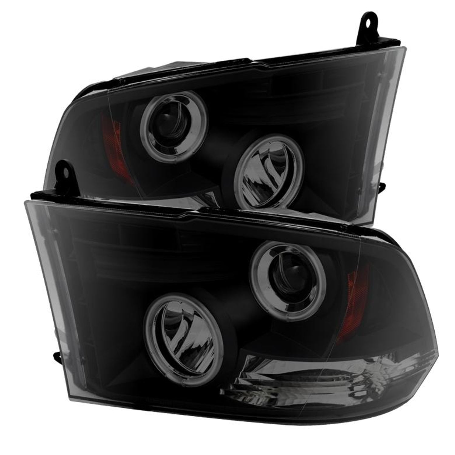 CCFL Halo Black Smoke Projector Headlights <br>09-18 Ram 1500 2500 3500