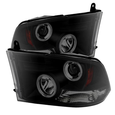 CCFL Halo Black Smoke Projector Headlights <br>09-18 Ram 1500 2500 3500