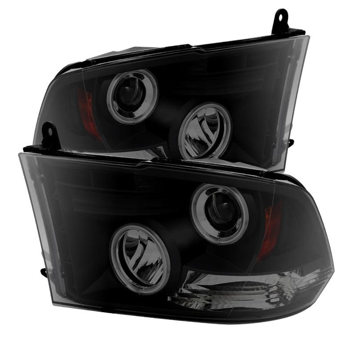CCFL Halo Black Smoke Projector Headlights <br>09-18 Ram 1500 2500 3500