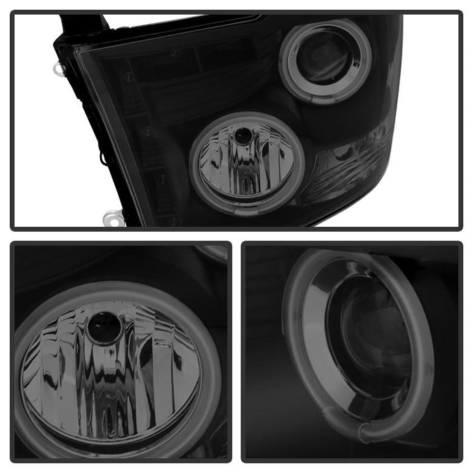 CCFL Halo Black Smoke Projector Headlights <br>09-18 Ram 1500 2500 3500