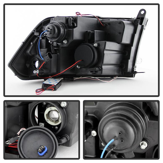 CCFL Halo Black Smoke Projector Headlights <br>09-18 Ram 1500 2500 3500