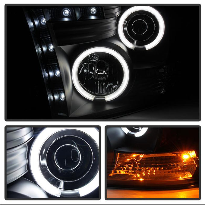 CCFL Halo Black Smoke Projector Headlights <br>09-18 Ram 1500 2500 3500