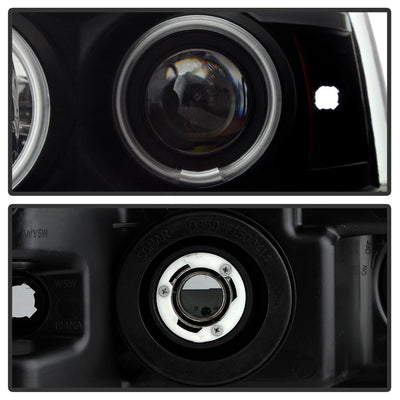 Version 2 Black Smoke CCFL Halo Projector Headlights <br>04-08 Ford F-150