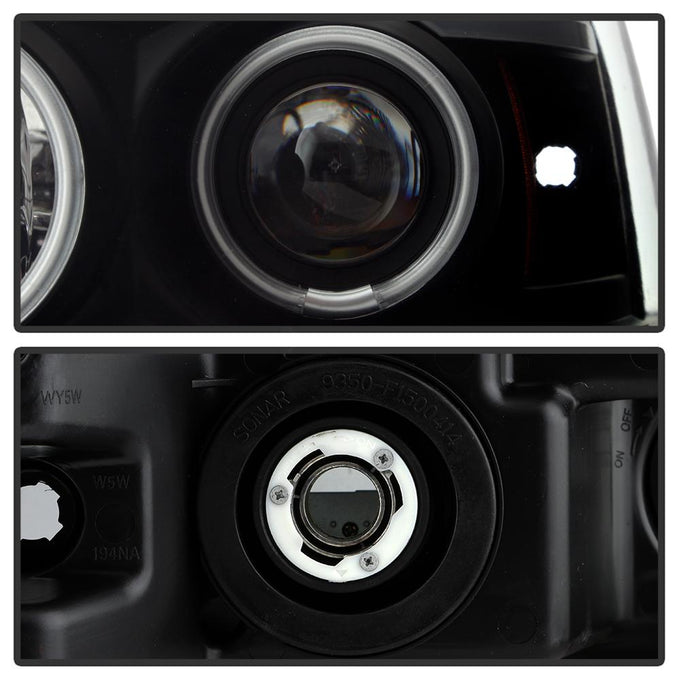 Version 2 Black Smoke CCFL Halo Projector Headlights <br>04-08 Ford F-150