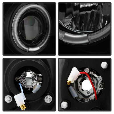 Version 2 Black Smoke CCFL Halo 1PC Projector Headlights <br>99-04 Ford F-250 Super Duty 00-04 Ford Excursion