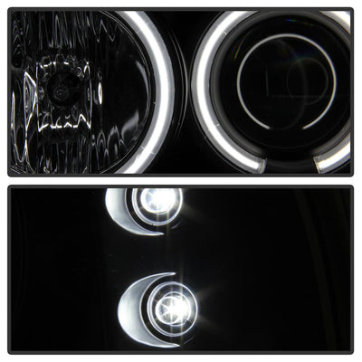 Version 2 Black Smoke CCFL Halo 1PC Projector Headlights <br>99-04 Ford F-250 Super Duty 00-04 Ford Excursion