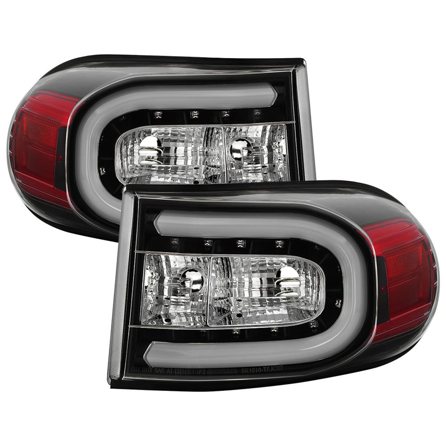 Black LED Tail Lights <br>07-13 Toyota FJ Cruiser
