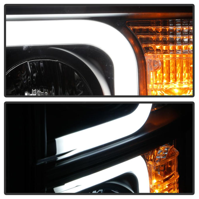 Light Bar DRL Black Projector Headlights <br>14-15 Chevrolet Silverado 1500