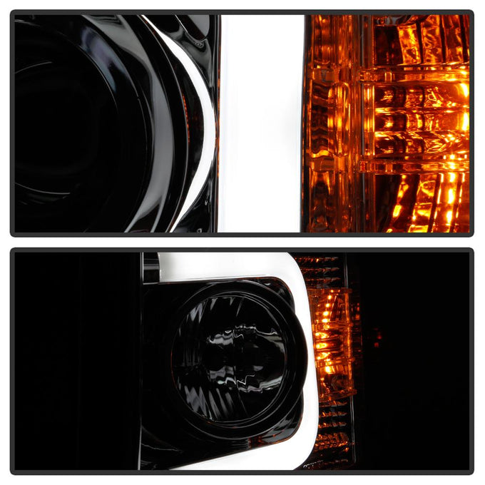 Light Bar DRL Chrome Projector Headlights <br>14-15 Chevrolet Silverado 1500