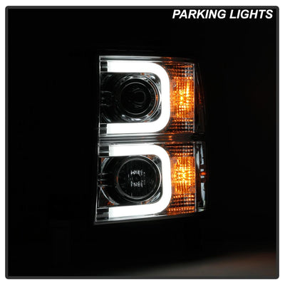 Light Bar DRL Chrome Projector Headlights <br>14-15 Chevrolet Silverado 1500