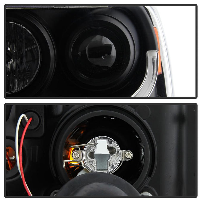 Light Tube DRL Black Projector Headlights <br>07-13 Ford Expedition