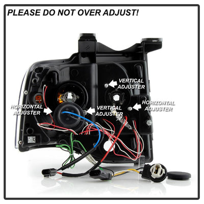 Light Tube DRL Black Projector Headlights <br>07-13 Ford Expedition