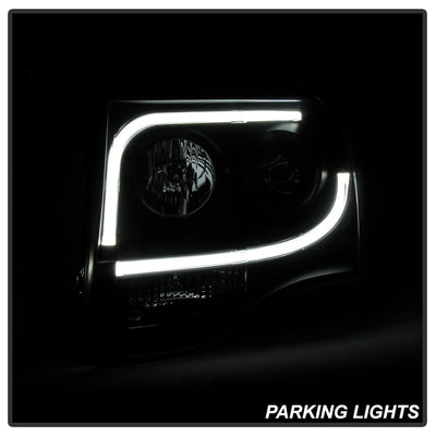 Light Tube DRL Black Projector Headlights <br>07-13 Ford Expedition