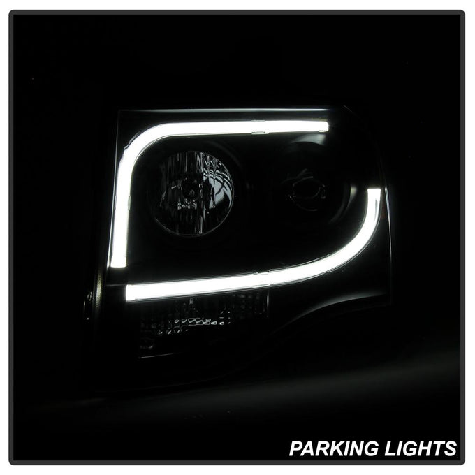 Light Tube DRL Black Projector Headlights <br>07-13 Ford Expedition