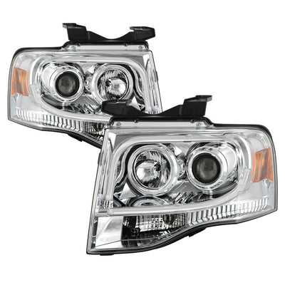 Light Tube DRL Chrome Projector Headlights <br>07-13 Ford Expedition