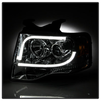 Light Tube DRL Chrome Projector Headlights <br>07-13 Ford Expedition