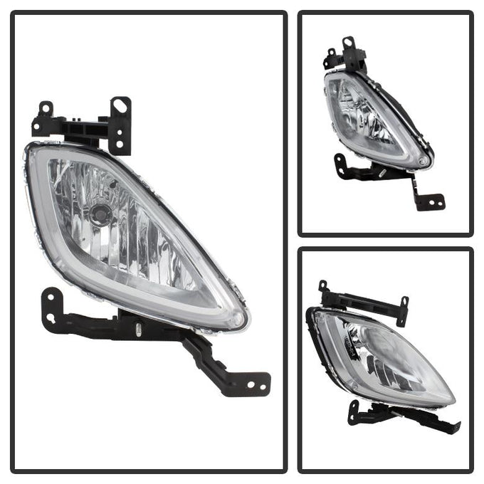 Clear OE Style Fog Lights W/Switch <br>11-13 Hyundai Elantra 13 Hyundai Elantra GT Elantra Coupe