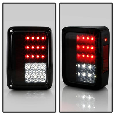 Black Smoke LED Tail Lights <br>07-17 Jeep Wrangler 18 Jeep Wrangler JK
