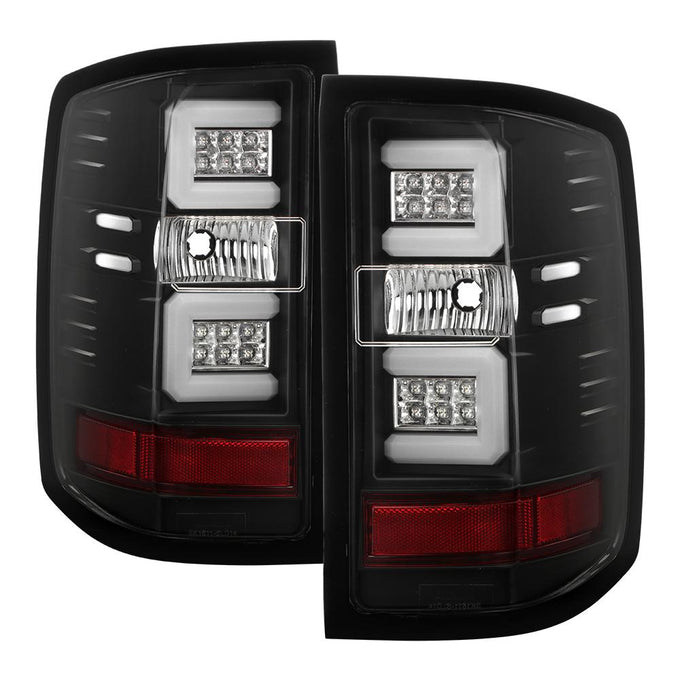 Black LED Tail Lights <br>14-18 Chevrolet Silverado 1500 15-19 2500 HD 3500 HD