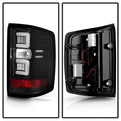 Black LED Tail Lights <br>14-18 Chevrolet Silverado 1500 15-19 2500 HD 3500 HD