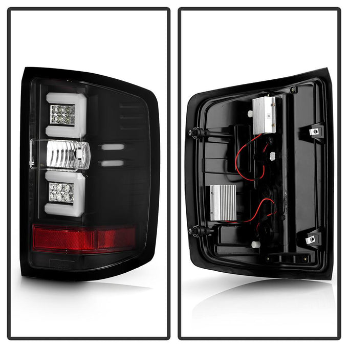 Black LED Tail Lights <br>14-18 Chevrolet Silverado 1500 15-19 2500 HD 3500 HD