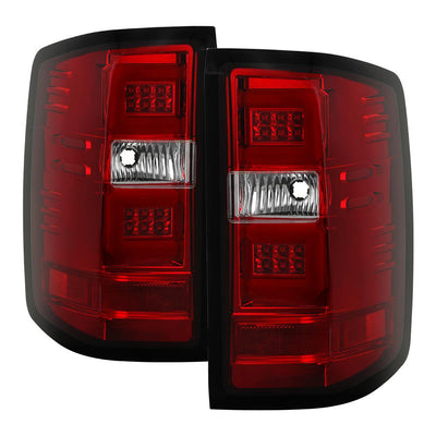 Red Clear LED Tail Lights <br>14-18 Chevrolet Silverado 1500 15-19 2500 HD 3500 HD