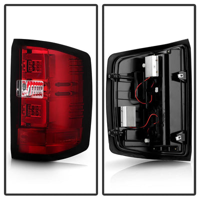 Red Clear LED Tail Lights <br>14-18 Chevrolet Silverado 1500 15-19 2500 HD 3500 HD
