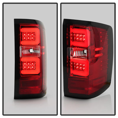 Red Clear LED Tail Lights <br>14-18 Chevrolet Silverado 1500 15-19 2500 HD 3500 HD