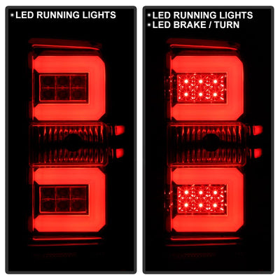 Red Clear LED Tail Lights <br>14-18 Chevrolet Silverado 1500 15-19 2500 HD 3500 HD