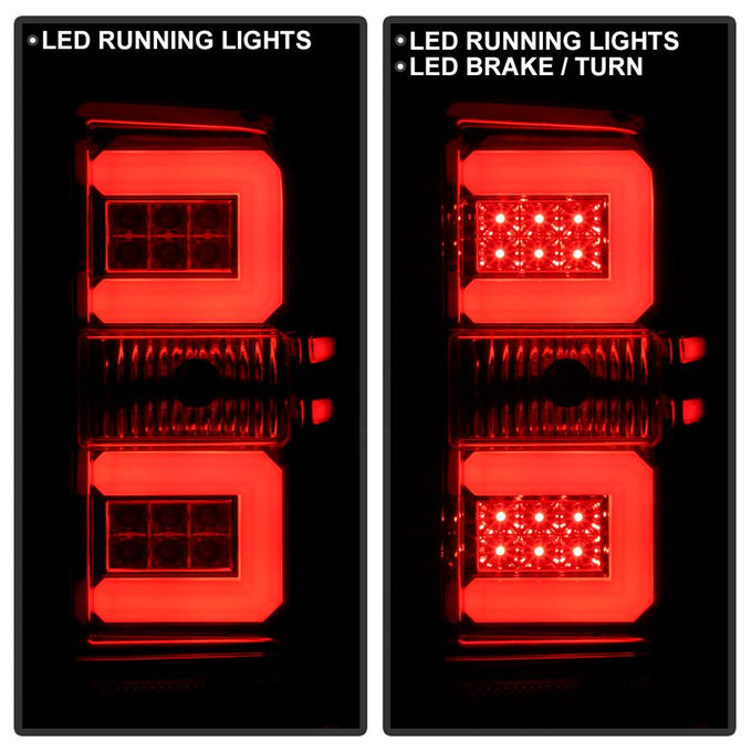 Red Clear LED Tail Lights <br>14-18 Chevrolet Silverado 1500 15-19 2500 HD 3500 HD