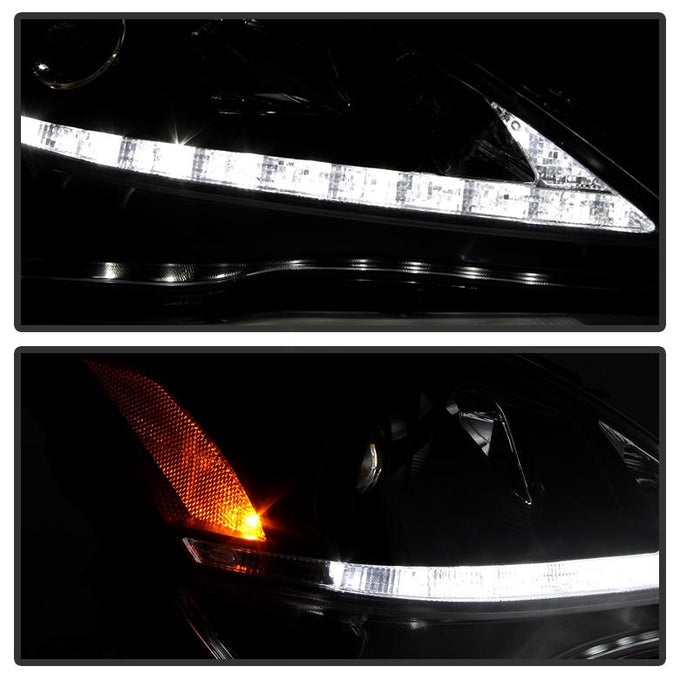 DRL Black Projector Headlights <br>06-10 Lexus IS250 IS350