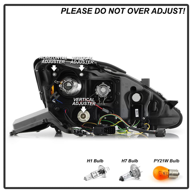 DRL Black Smoke Projector Headlights <br>06-10 Lexus IS250 IS350